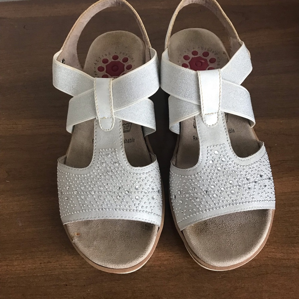 Relife Cream White silvery sandals